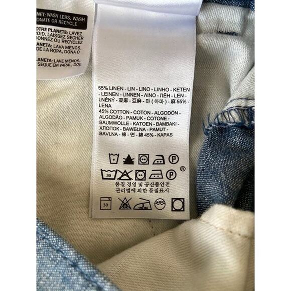 Levi's Strauss & Co Short Linen Chambray Blue‎ Flat Front Chino Men's 40 - Picture 6 of 8